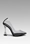 Women's Black Princess Transparent Goblet Heeled Shoes 11cm Byndprs02 - 5
