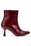 4701 Burgundy Wrinkled Square Heel Daily Women's Boots - 5