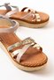 730-015 Beige Garni Orthopedic Genuine Leather Wedge Women's Sandals - 4