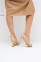 Women's Nude Lena Stone Detailed Ankle Strap Blunt Toe Evening Dress Shoes 8,5cm Byndprs03 - 8