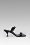 Women's Black Valencia Ankle Knot Detailed Round Heeled Leather Slippers 7.5cm Byndbs7500 - 3