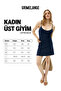 Ufrenda women's soft and flexible fabric backless strap mini navy dress - 7