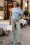 Blue One-Shoulder Modern Cut Stylish Women's Blouse Mg2669
