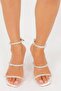 Women's Trio Three-Strap Waterway Stone Ankle Strap Heeled Leather Shoes 9cm Byndtri̇ - 2