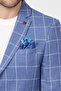Virone Men's Indigo Mono Collar Plaid Polyviscon Fabric Slim Fit Sports Blazer Jacket - 2