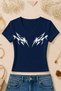 Women's Tribal Pattern Printed Basic Daily Use V-Neck Slim Fit T-Shirt