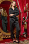 Aqua 25168 Satin Lace Shirt Pajama Set