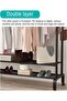 Double Pole Heavy Duty Metal Garment Rack - Freestanding Movable Clothes Rail - 150cm - 2