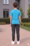 Busekids Boys' Trendy Multi-Colored Printed T-Shirt with Ribbed-Legged Elastic Bottom Set - 3
