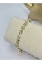 Sequential Geometric Stone Detailed Steel Bracelet - 2