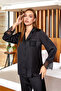 Aqua 25168 Satin Lace Shirt Pajama Set - 3