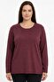 Women's Burgundy Collar Detailed Buttoned Combed Cotton Blouse
