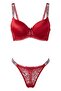 Burgundy Stone Detailed Lace Supported Bra Set - 3
