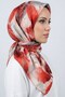 وشاح نسائي للكتابة مطرز بنمط تجريدي باللونين الأحمر والرمادي