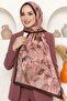 Women's Powder Brown Floral Patterned Soft Shawl