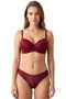 Women's Burgundy Lace Padded Bra Set - 2