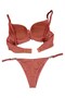 Rose Dried Crystal Stone Detailed Lace Bra Set - 3