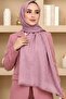 Women's Pink F Patterned Jacquard Cotton Shawl - 2