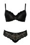Women's Black Lace Non-Paper Bra Set - 2