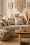 3-Piece Boho Modern Living Room Set Punch Embroidered Decorative Throw Pillow Set 2 Square 1 Rectangular Throw Pillow Cover - 5
