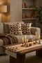 Boho Decorative Punch Embroidered Drop Pattern Throw Pillow Runner Set 2 Square Throw Pillows 1 Runner Living Room Set - 2