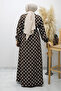 Buttoned Polka Dot Dress Tsd260205 Brown - 6
