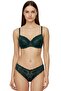 Women's Emerald Green Lace Unpadded Bra Set