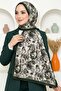 Women's Green Rose Patterned Soft Shawl