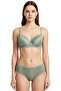 Women's Green Lace Unpadded Bra Set