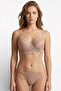 Mink Lace Embroidered Unpadded Bra Set with Low-Cut Chest Detail