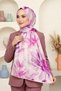 Women's Pink Watercolor Floral Patterned Soft Shawl