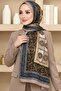 Women's Beige Baroque Patterned Organic Cotton Soft Shawl