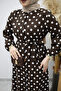 Buttoned Polka Dot Dress Tsd260205 Brown - 4