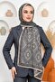 Women's Beige Mandala Patterned Organic Cotton Soft Shawl - 2