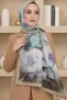 Women's Light Brown Watercolor Floral Patterned Soft Shawl - 2