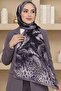 Women's Lilac Leopard Patterned Bamboo Crush Shawl - 2