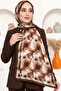 Women's Brown Floral Patterned Organic Cotton Soft Shawl - 2
