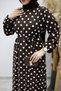Beli Belted Polka Dot Dress Tsd260206 Brown - 5