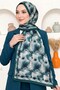 Women's Green Floral Patterned Organic Cotton Soft Shawl