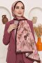 Women's Powder Brown Floral Patterned Soft Shawl - 2