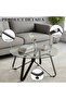 Modern Center Table,Round Coffee Table, Center Side Table, Glass Sofa Table，6mm Tempered Glass - 5