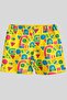 Children's Yellow Gummy Bear Printed T-Shirt and Geometric Pattern Shorts - 3