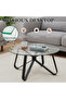 Modern Center Table,Round Coffee Table, Center Side Table, Glass Sofa Table，6mm Tempered Glass - 4