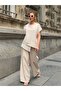 Women's Striped Blouse Pants 2-Piece Linen Set - 4