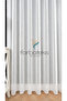 Exculusive Ecru Glittery Striped Tulle Curtain Stripe 2-Layer Pleated Tulle Curtain - 4