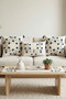 Decorative Punch Embroidered Daisy Pattern Throw Pillow Runner Set 2 Square 1 Rectangular Throw Pillow 1 Runner Set - 4