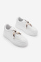 Women's Sneaker Thick Sole Removable Beaded Buckle Sports Shoes Asnera White - 5