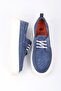 Blue Suede Look Knitted Detailed Men's Sneaker with Thick Sole Casual Model - 3