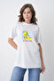 Women's Summer Style La Dolce Vita Written Lemon Printed Round Neck White T-Shirt - 3