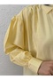 Strawberry Shoulder Gathered Hidden Placket Balloon Sleeve Shirt-Na769 Yellow - 3